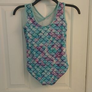 Mermaid Scale Pattern Gymnastics Leotard